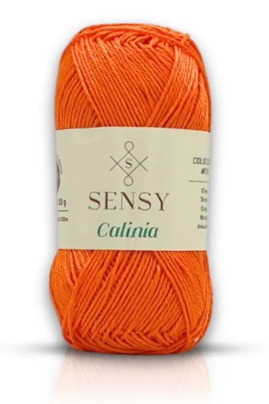 Calinia 100% Merserize Paxta O'rish Ip, Dantel Ip, To'quv Ip, Giza Misr Paxtasi Merserize Ip Apelsin-Apelsin - SENSY