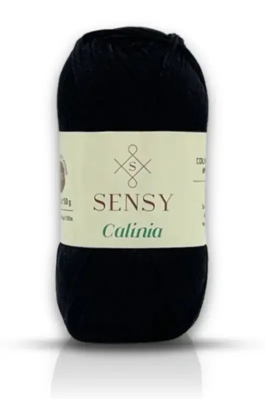 Calinia 100% Merserize Paxta O'rish Ip, To'r Ip, Giza Misr Paxta To'r Ipligi Merserize Ip Qora-Qora - SENSY