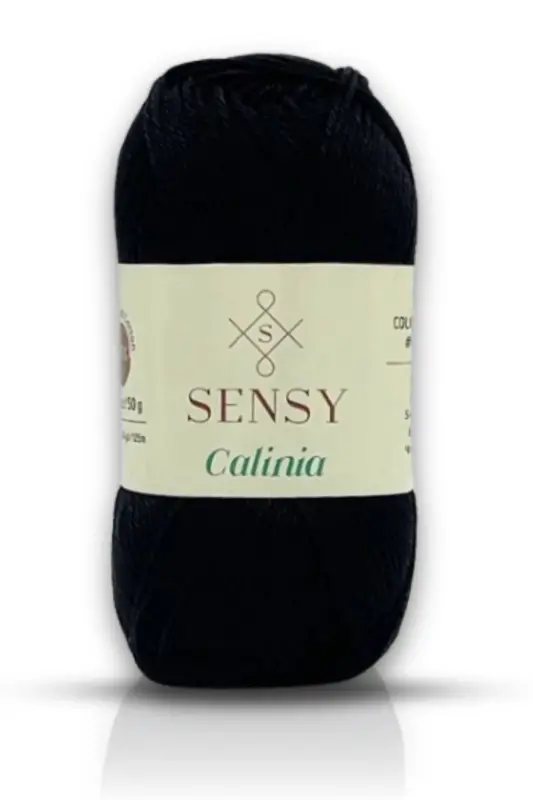 Calinia 100% Merserize Paxta O'rish Ip, To'r Ip, Giza Misr Paxta To'r Ipligi Merserize Ip Qora-Qora - 1