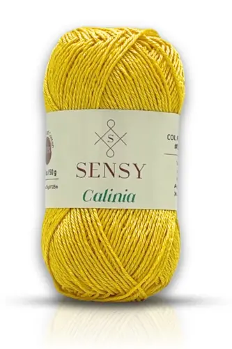 Calinia 100% Merserize Paxta O'rish Ip, To'r Ip, To'quv Ip, Giza Misr Paxta Merserize Ip Sariq-Sariq 