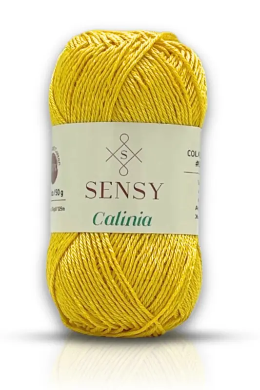 Calinia 100% Merserize Paxta O'rish Ip, To'r Ip, To'quv Ip, Giza Misr Paxta Merserize Ip Sariq-Sariq - SENSY
