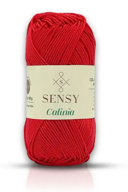 Calinia 100% Merserize Paxta To'quv Ip, To'r Ip, Igna Ip, Giza Misr Paxtasi Qizil-Qizil - SENSY