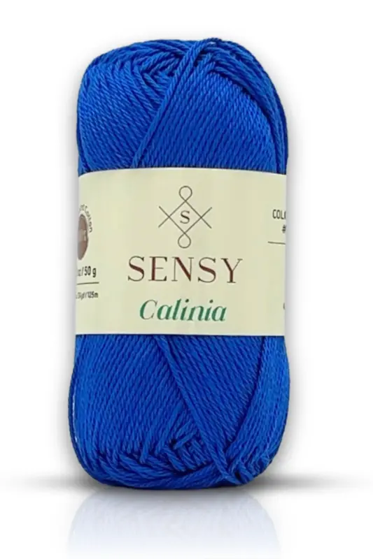 Calinia 100% Merserize Paxta To'quv Ip, To'r Ip, Ignachalar Ip, Giza Misr Paxtasi Moviy-Moviy - 1