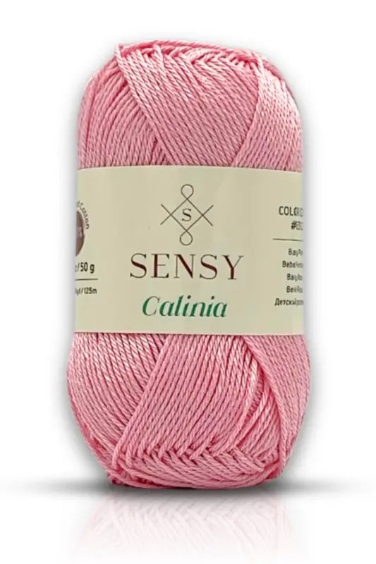 Calinia 100% Merserize Paxta Triko Ip, To'r Ip, Ignaga Ip, Giza Misr Paxtasi Oqish Pushti-Oqish Pushti - 1