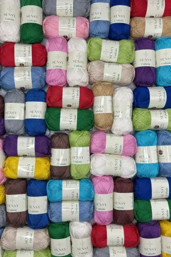 Calinia 100% Merserize Paxta Triko Ip, To'r Ip, Ignaga Ip, Giza Misr Paxtasi Oqish Pushti-Oqish Pushti - 8