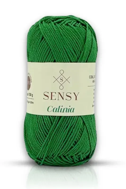 Calinia 100% Merserize Paxta Triko Ip, To'r Ip, To'quv Ip, Giza Misr Paxta Ip Yashil-Yashil - 1