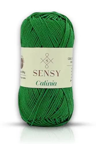 Calinia 100% Merserize Paxta Triko Ip, To'r Ip, To'quv Ip, Giza Misr Paxta Ip Yashil-Yashil 