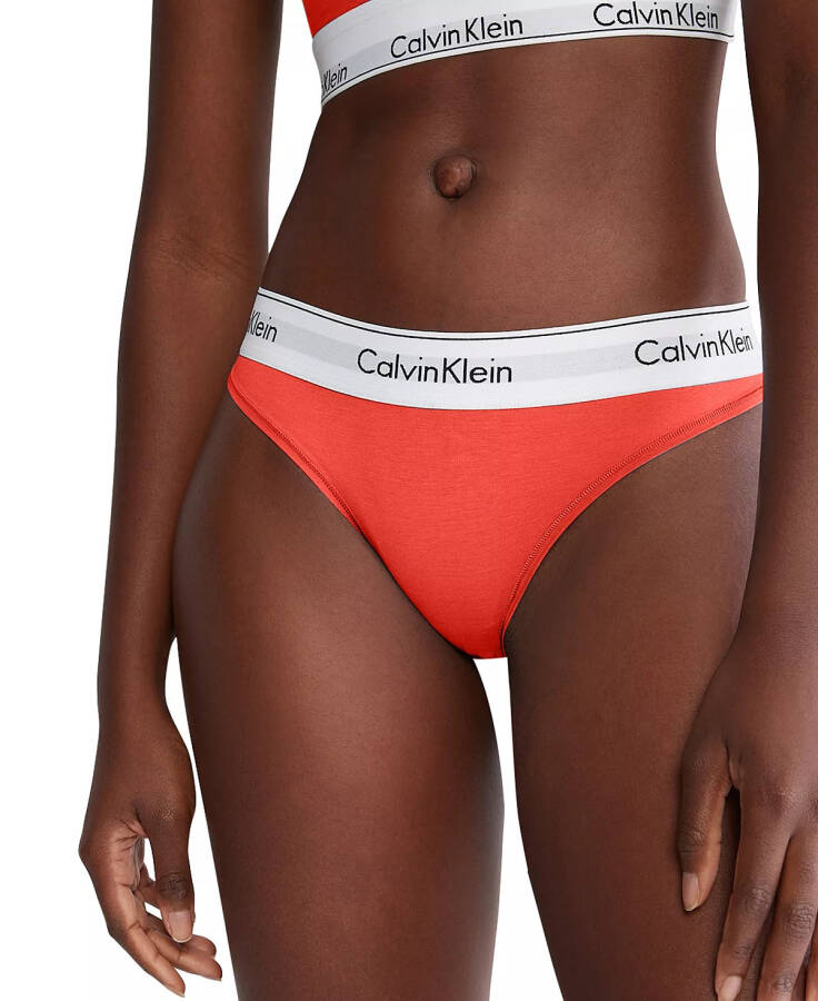 Calvin Klein Ayollar uchun Zamonaviy Paxta Bikini Ichki Kiyimlari F3787 Calypso Mercan - 3