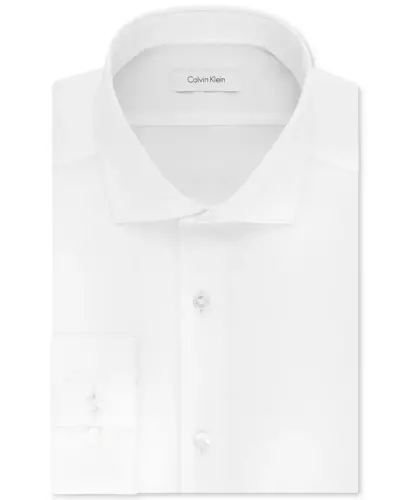 Calvin Klein Men's Steel+ Slim-Fit Non-Iron Stretch Performance Dress Shirt - White - 3