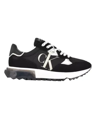 Calvin Klein Women's Magalee Casual Logo Lace-Up Sneakers - Black, Silver, Gray - 7