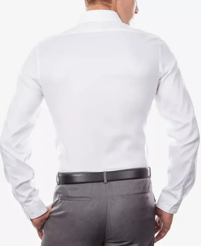 Calvin Klein Men's Steel+ Slim-Fit Non-Iron Stretch Performance Dress Shirt-White - 2