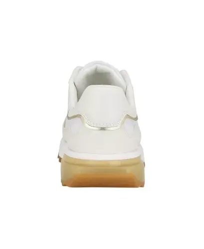 Calvin Klein Women's Magalee Casual Logo Bog'langan Krossovkalar-Oq - Sun'iy Teri va Matodan - 3
