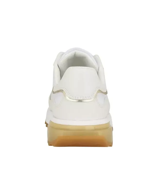 Calvin Klein Women's Magalee Casual Logo Bog'langan Krossovkalar-Oq - Sun'iy Teri va Matodan - 3