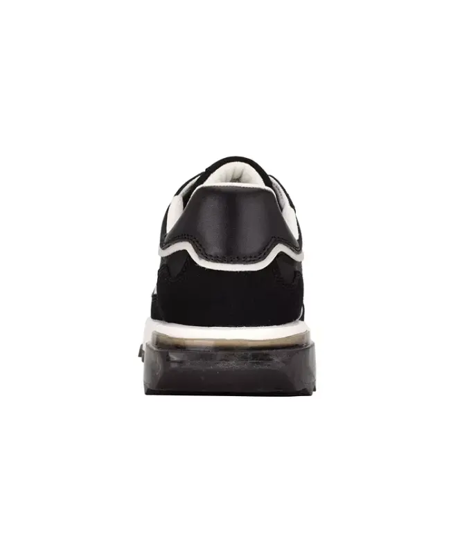 Calvin Klein Women's Magalee Casual Logo Bog'langan Krossovkalar-Qora, Kumush, Kulrang - 3