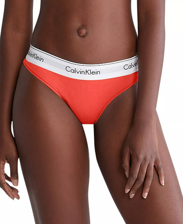 Calvin Klein Women's Modern Cotton Bikini Underwear F3787 Calypso Coral - 1