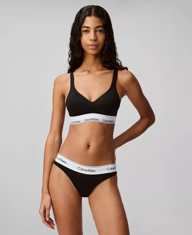 Calvin Klein Women's Modern Cotton Padded Bralette QF1654 - Black - CALVIN KLEIN