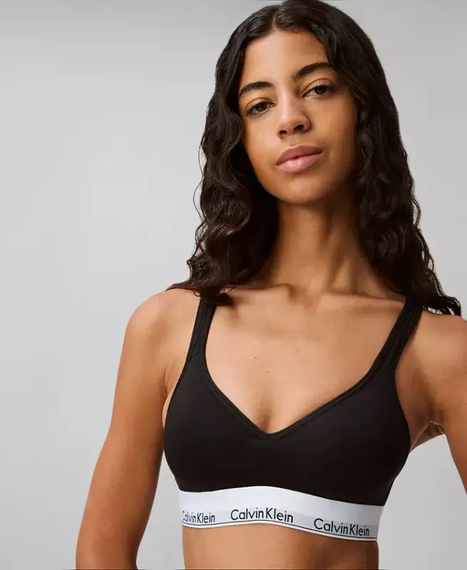 Calvin Klein Women's Modern Cotton Padded Bralette QF1654 - Black - 2