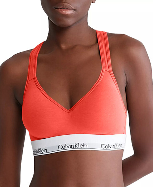 Calvin Klein Women's Modern Cotton Padded Bralette QF1654 Calypso Coral - 1