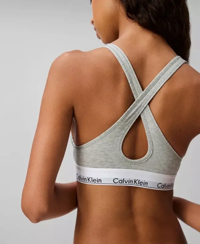 Calvin Klein Women's Modern Cotton Padded Bralette QF1654-Grey Heather - 2