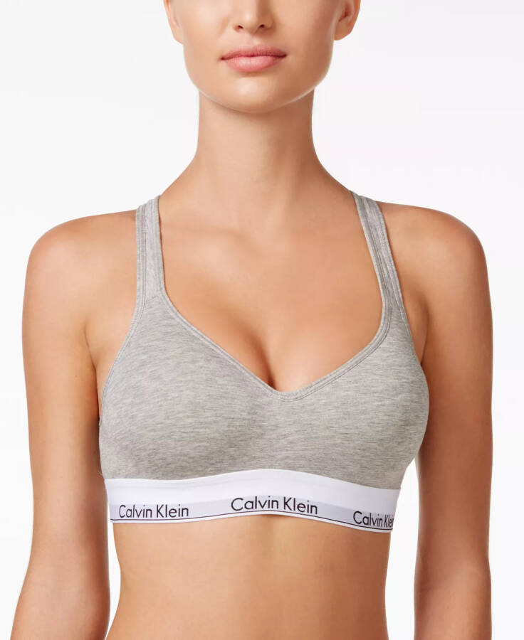 Calvin Klein Women's Modern Cotton Padded Bralette QF1654 Grey Heather - 1