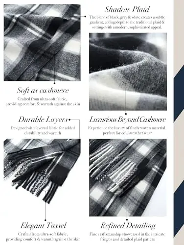 CALVIN & OLIVIA Lightweight Ultra-Soft Scarf - Perfect Holiday Gift for Men & Women - 1