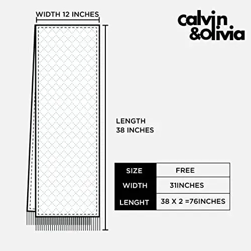 CALVIN & OLIVIA Hafif Ultra Yumuşak Eşarp - Erkekler ve Kadınlar için Mükemmel Tatil Hediyesi - 6