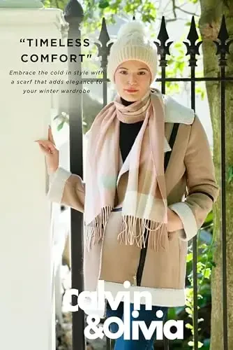 CALVIN & OLIVIA Lightweight Ultra-Soft Scarf - Perfect Holiday Gift for Men & Women - 6