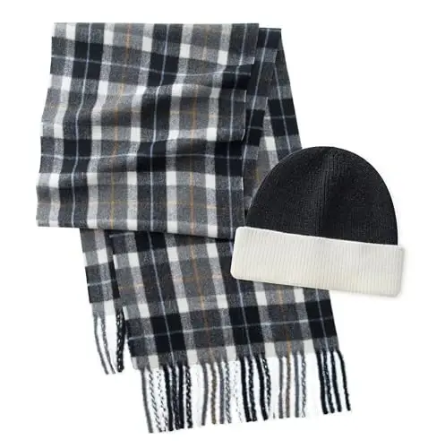 CALVIN & OLIVIA Lightweight Ultra-Soft Scarf with Hat - Perfect Holiday Gift for Men & Women - 1