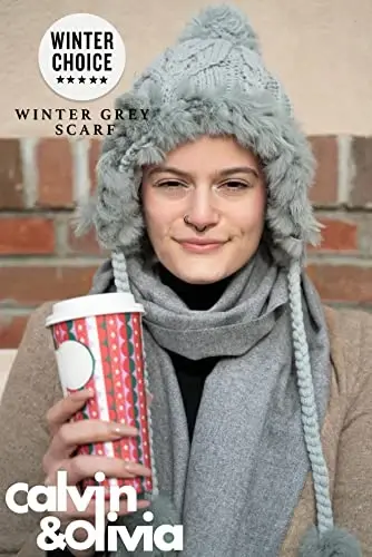 CALVIN & OLIVIA Women's Fall Winter Scarf Thick Classic Plaid Scarf Wrap Warmth Soft Oversized CasModazoneere Feel Scarves - 3