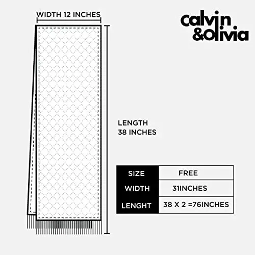 CALVIN & OLIVIA Women's Fall Winter Scarf Thick Classic Plaid Scarf Wrap Warmth Soft Oversized CasModazoneere Feel Scarves - 5