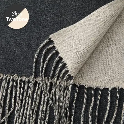 CALVIN & OLIVIA Women's Fall Winter Scarf Thick Classic Plaid Scarf Wrap Warmth Soft Oversized CasModazoneere Feel Scarves - 5