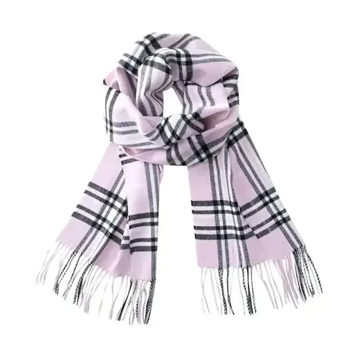 CALVIN & OLIVIA Women's Fall Winter Scarf Thick Classic Plaid Scarf Wrap Warmth Soft Oversized CasModazoneere Feel Scarves - CALVIN