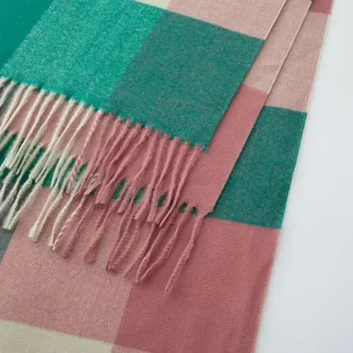 CALVIN & OLIVIA Women's Fall Winter Scarf Thick Classic Plaid Scarf Wrap Warmth Soft Oversized CasModazoneere Feel Scarves - 5