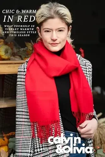 CALVIN & OLIVIA Lightweight Ultra-Soft Scarf - Perfect Holiday Gift for Men & Women - 6