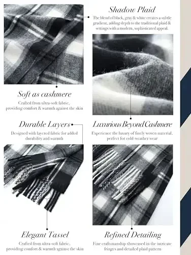 CALVIN & OLIVIA Lightweight Ultra-Soft Scarf - Perfect Holiday Gift for Men & Women 