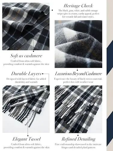 CALVIN & OLIVIA Lightweight Ultra-Soft Scarf - Perfect Holiday Gift for Men & Women - 3
