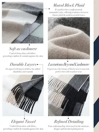 CALVIN & OLIVIA Lightweight Ultra-Soft Scarf with Hat - Perfect Holiday Gift for Men & Women - 5