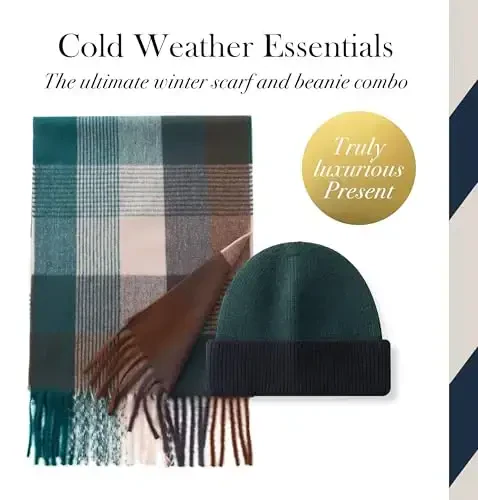 CALVIN & OLIVIA Lightweight Ultra-Soft Scarf with Hat - Perfect Holiday Gift for Men & Women - 2