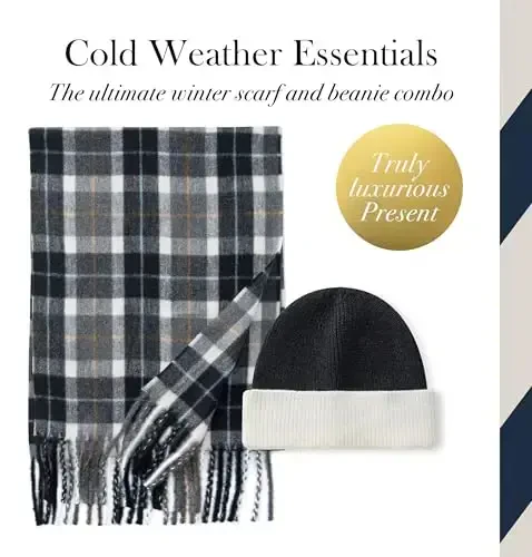 CALVIN & OLIVIA Lightweight Ultra-Soft Scarf with Hat - Perfect Holiday Gift for Men & Women - 2