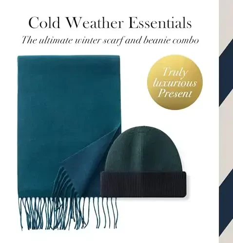 CALVIN & OLIVIA Lightweight Ultra-Soft Scarf with Hat - Perfect Holiday Gift for Men & Women - 2