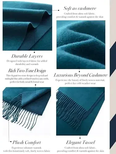 CALVIN & OLIVIA Lightweight Ultra-Soft Scarf with Hat - Perfect Holiday Gift for Men & Women - 3