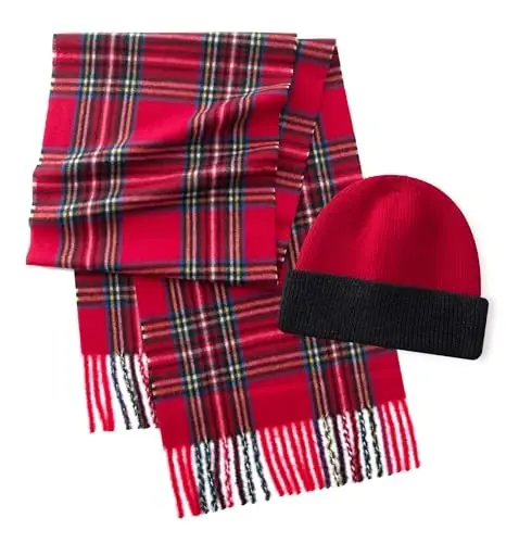 CALVIN & OLIVIA Lightweight Ultra-Soft Scarf with Hat - Perfect Holiday Gift for Men & Women - 1
