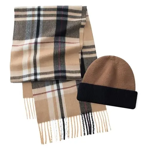 CALVIN & OLIVIA Lightweight Ultra-Soft Scarf with Hat - Perfect Holiday Gift for Men & Women - 1