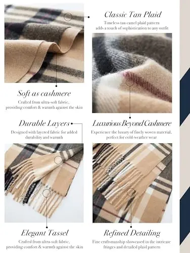 CALVIN & OLIVIA Lightweight Ultra-Soft Scarf with Hat - Perfect Holiday Gift for Men & Women - 3