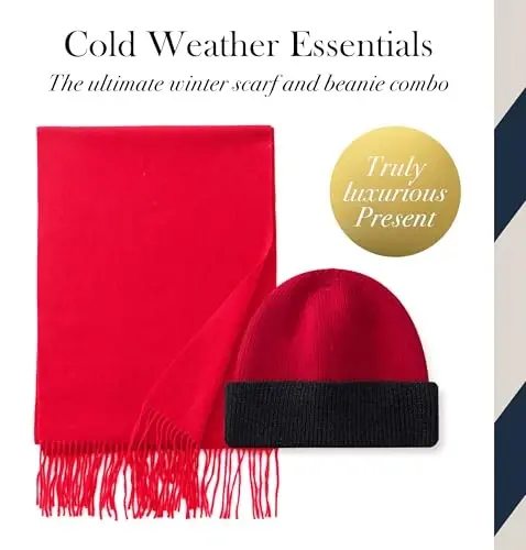 CALVIN & OLIVIA Lightweight Ultra-Soft Scarf with Hat - Perfect Holiday Gift for Men & Women - Calvin (1)