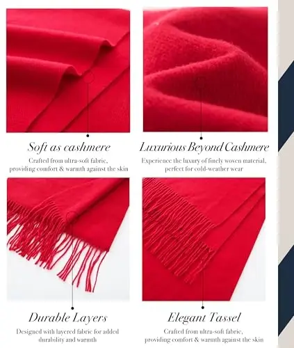 CALVIN & OLIVIA Lightweight Ultra-Soft Scarf with Hat - Perfect Holiday Gift for Men & Women - 3