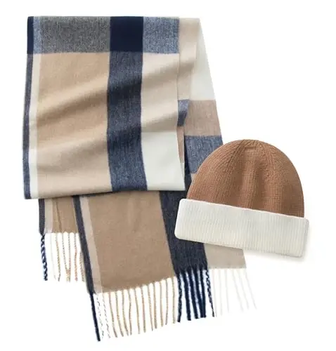 CALVIN & OLIVIA Lightweight Ultra-Soft Scarf with Hat - Perfect Holiday Gift for Men & Women - 1