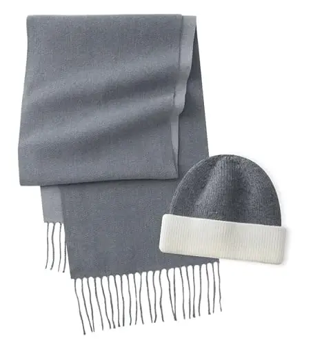 CALVIN & OLIVIA Lightweight Ultra-Soft Scarf with Hat - Perfect Holiday Gift for Men & Women - 1