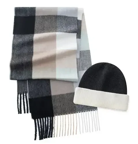 CALVIN & OLIVIA Lightweight Ultra-Soft Scarf with Hat - Perfect Holiday Gift for Men & Women 