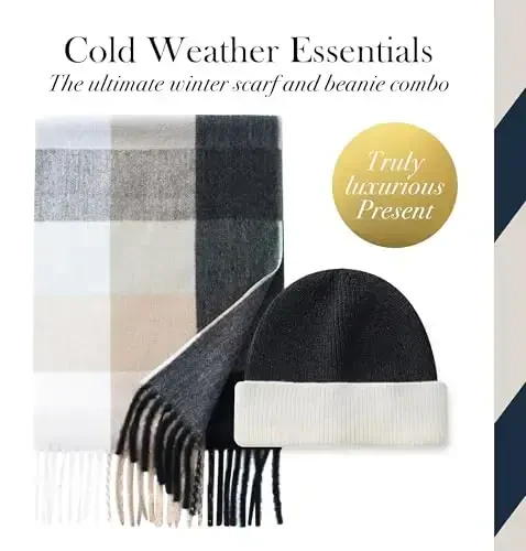 CALVIN & OLIVIA Lightweight Ultra-Soft Scarf with Hat - Perfect Holiday Gift for Men & Women - CALVIN (1)